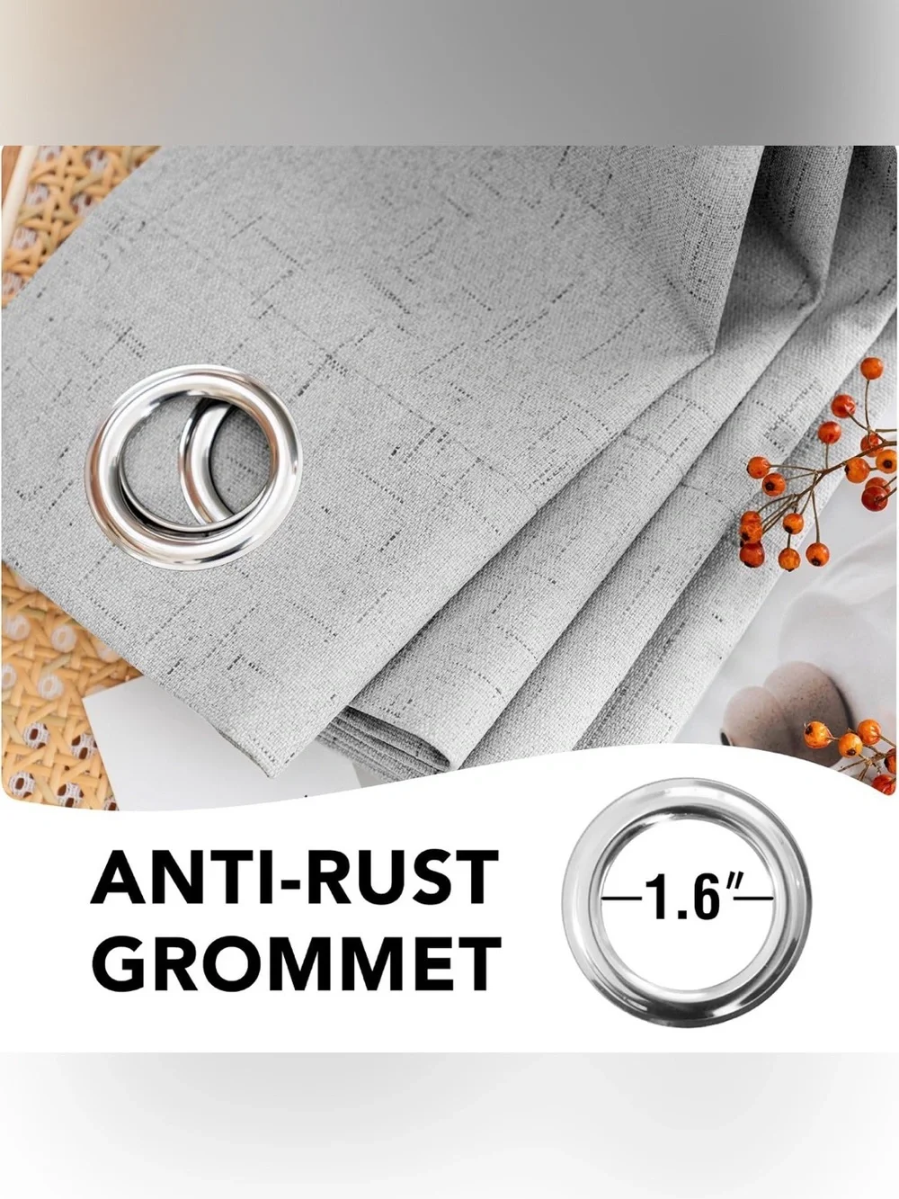 New in bag Light-Filtering Grommet Curtain 2 Panel in Glacier Gray 42x63